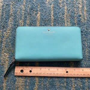 Kate Spade Aqua Zip-Around leather Wallet